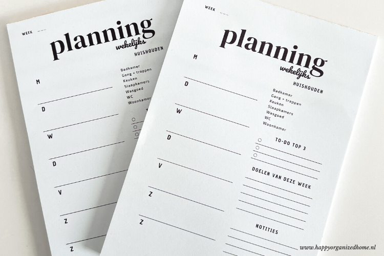 wekelijkse planner