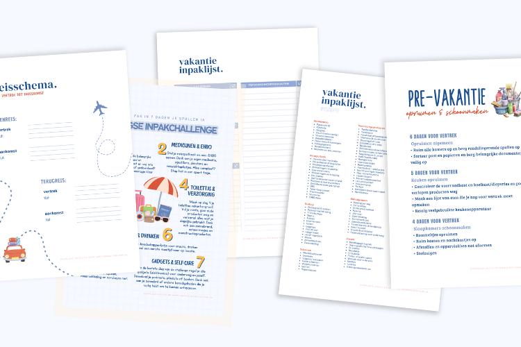 vakantieplanner, inpaklijst vakantie, checklist vakantie